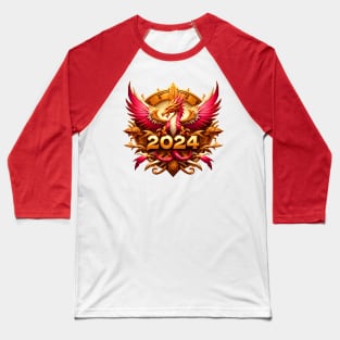 Wooden Gold Pink Dragon 2024 Baseball T-Shirt